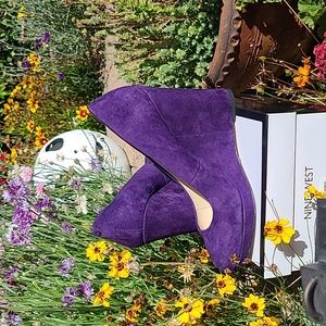 Nine West leather suede platform wedge